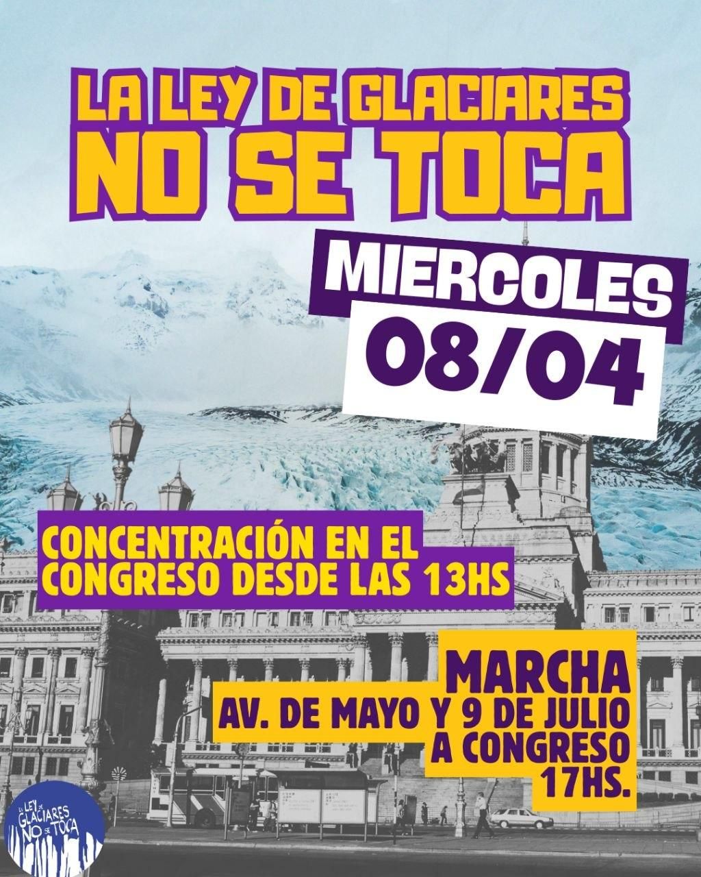 Convocatoria contra la reforma de la Ley de Glaciares
