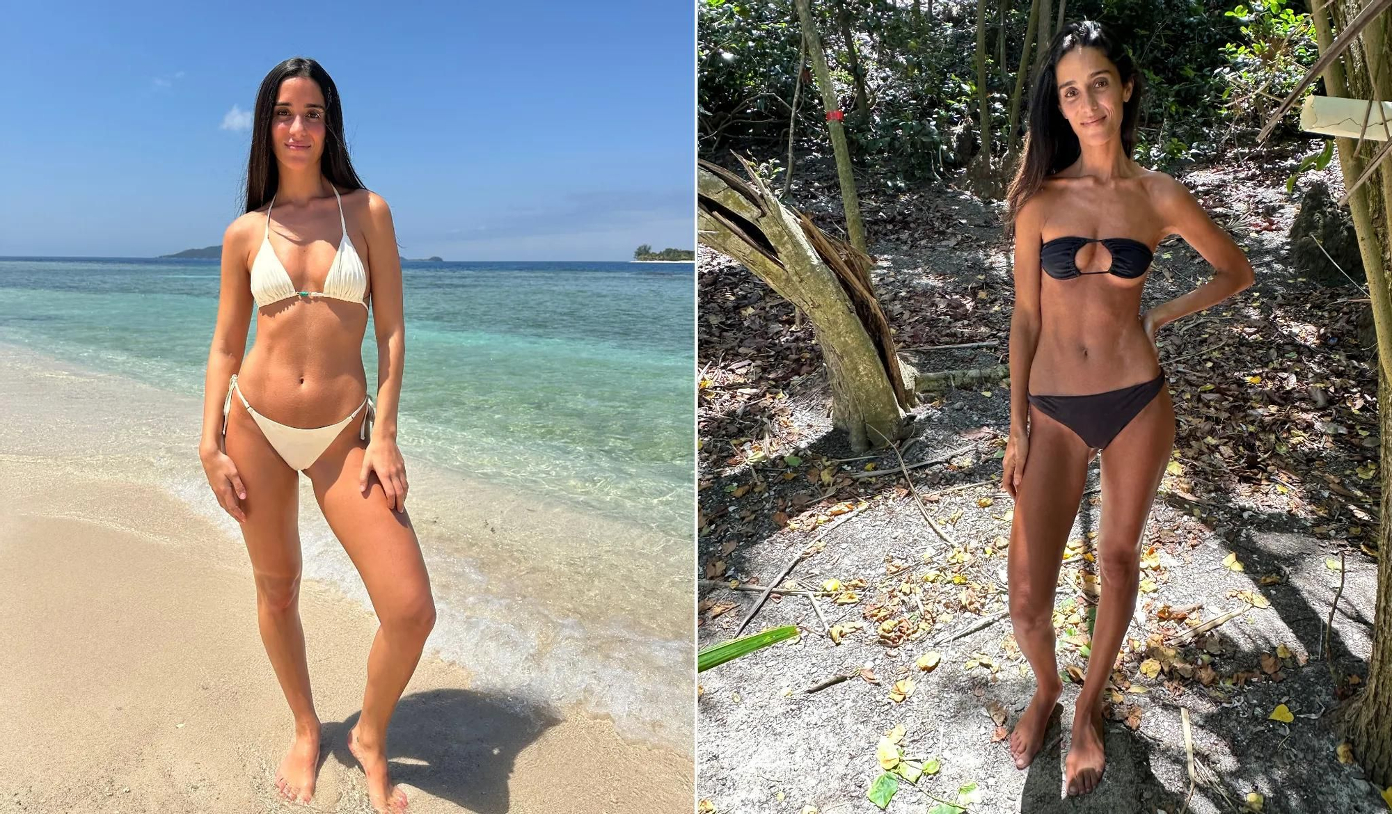 Antes y después de Claudia Martínez en 'Supervivientes' (no especificado)