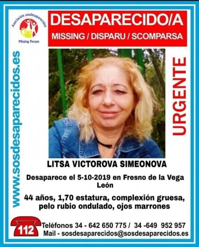 Cartel oficial de la desaparición de la mujer.