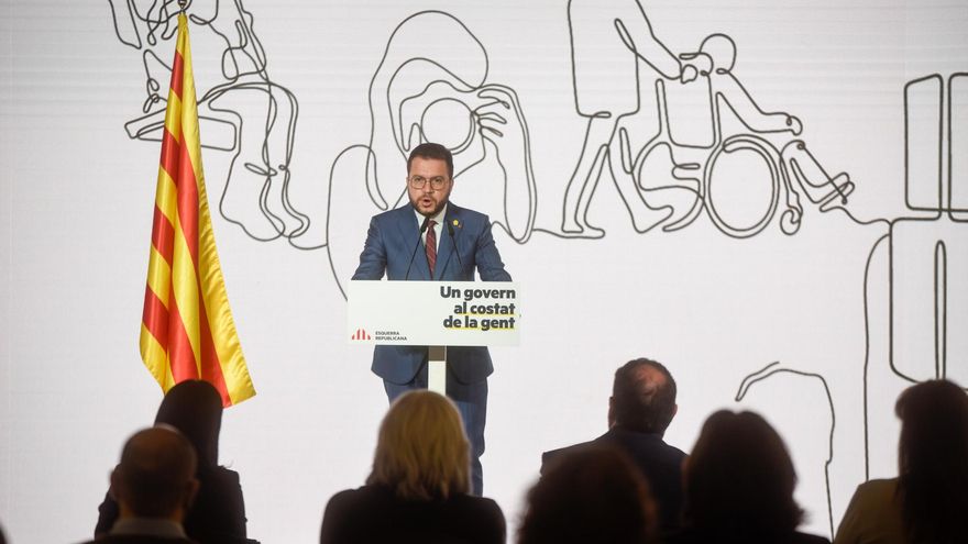 El líder de ERC ha pronunciado su discurso en el Espai Serrahima de Barcelona