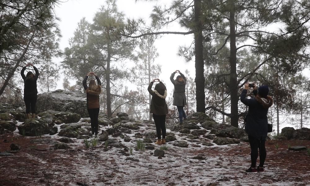 Nieva en la cumbre de Gran Canaria.