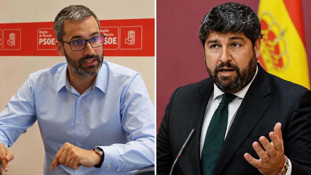 El presidente de la Región de Murcia Fernando López Miras (d) y el delegado del Gobierno Francisco Lucas han recrudecido su enfrentamiento a costa de la llegada de las últimas pateras a la costa murciana. DELEGACIÓN DEL GOBIERNO Y EFE - MARCIAL GUILLÉN