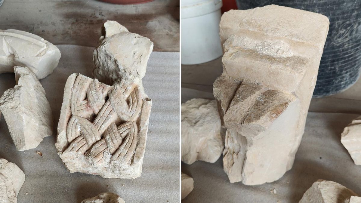 Algunos de los restos románicos hallados durante las excavaciones