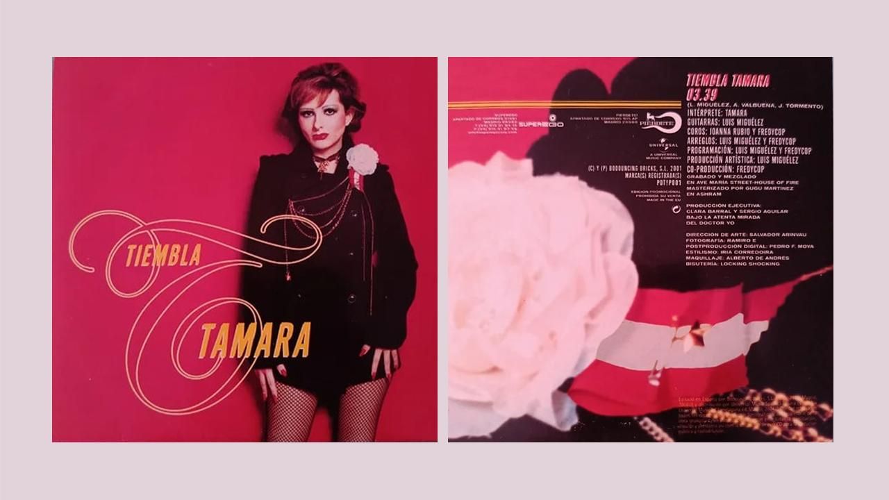 La segunda portada del single 'Tiembla Tamara', con la bandera de Austria en lugar de la española