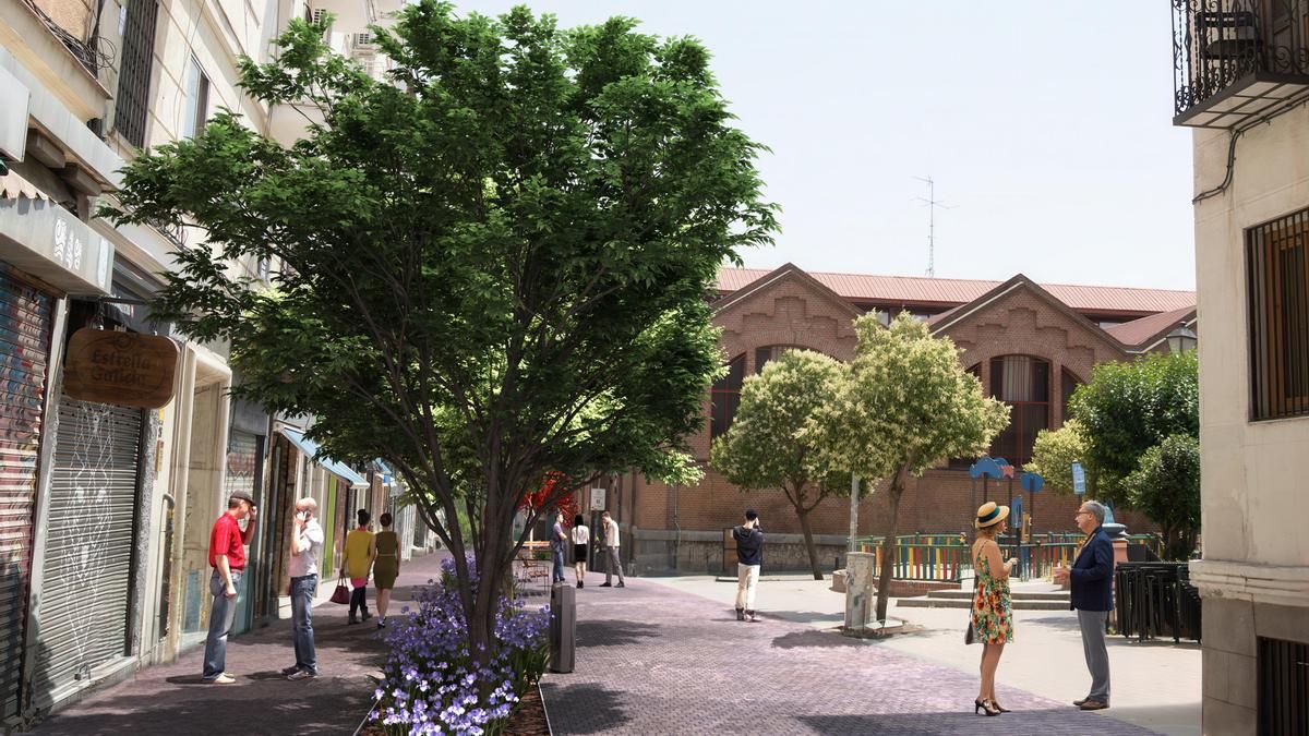 Revolución peatonal en torno al mercado de Puerta del Ángel, donde Almeida estrenó el urbanismo táctico