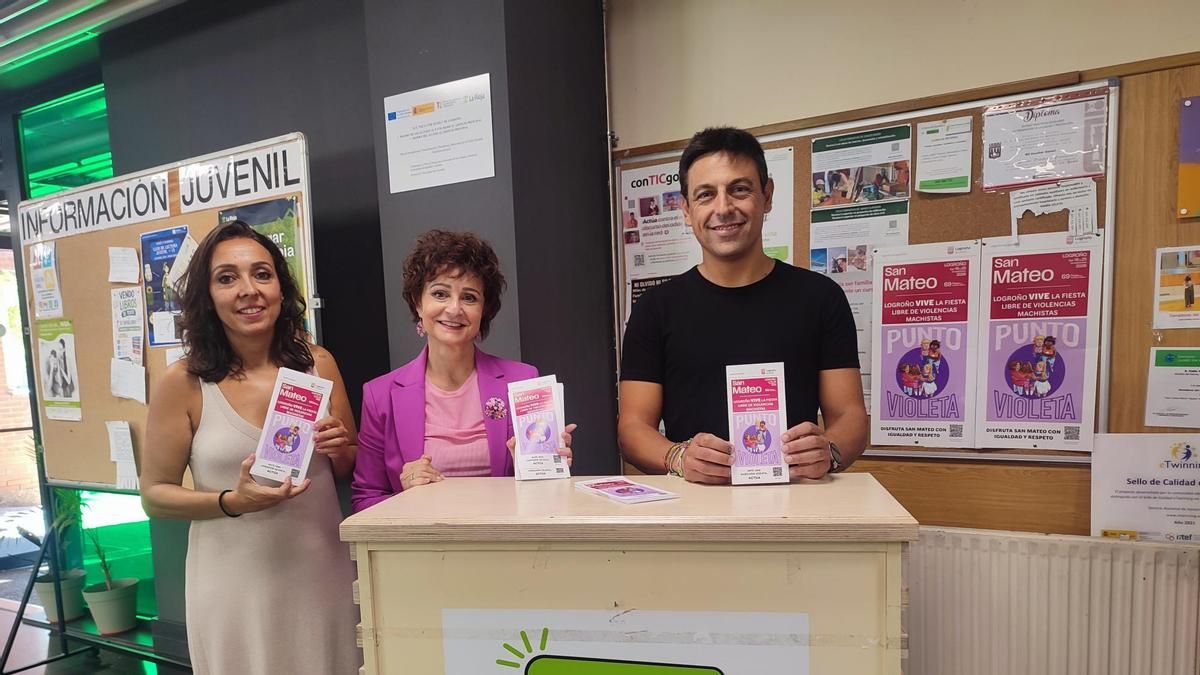 Logroño lanza su campaña contra las violencias machistas en San Mateo con Puntos Violeta y apoyo de peñas y hostelería