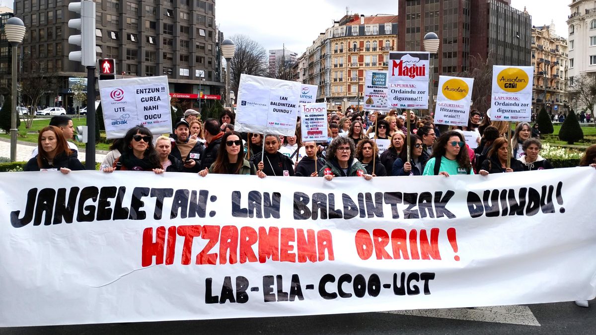 LAB, CCOO y UGT alcanzan un preacuerdo para el convenio colectivo de comedores escolares de Euskadi y desconvocan la huelga