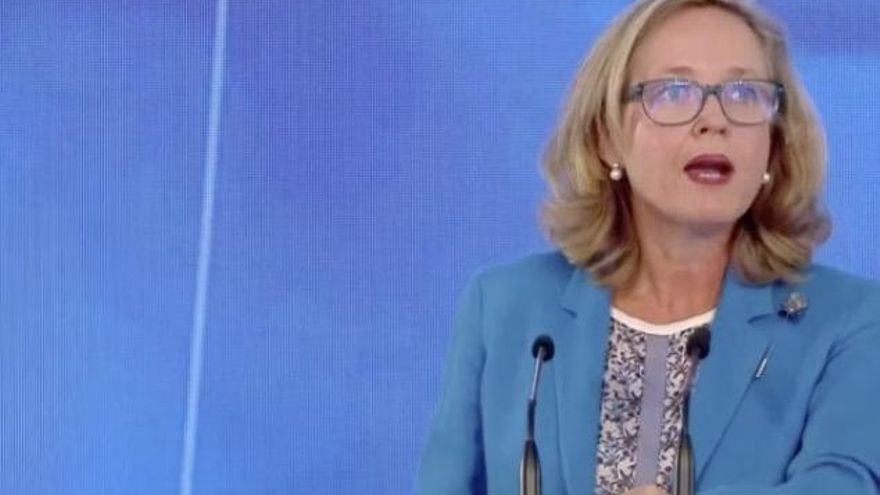 Nadia Calviño, durante la comparecencia del miércoles