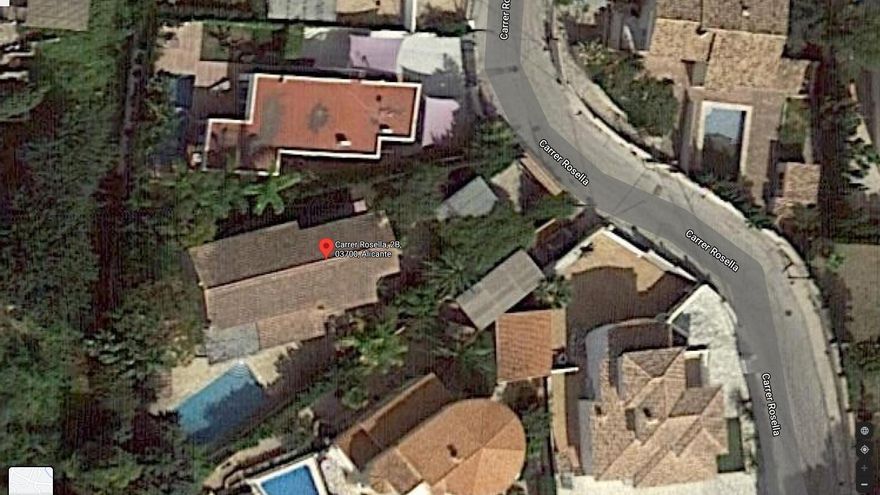 Vista aérea del chalet en Dénia incautado en el caso Cooperación.