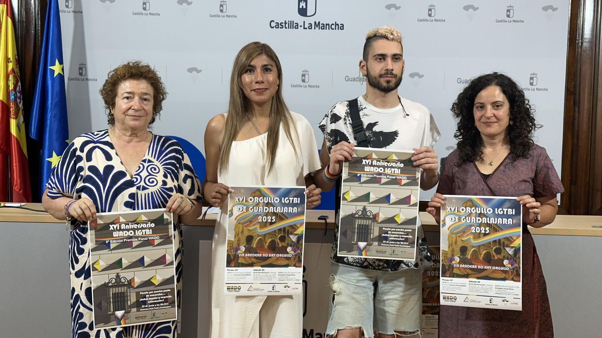 La Asociación WADO LGTBI+ Castilla-La Mancha ha presentado el XVI Orgullo LGTBI en Guadalajara, con apoyo de la Diputación y el Gobierno regional