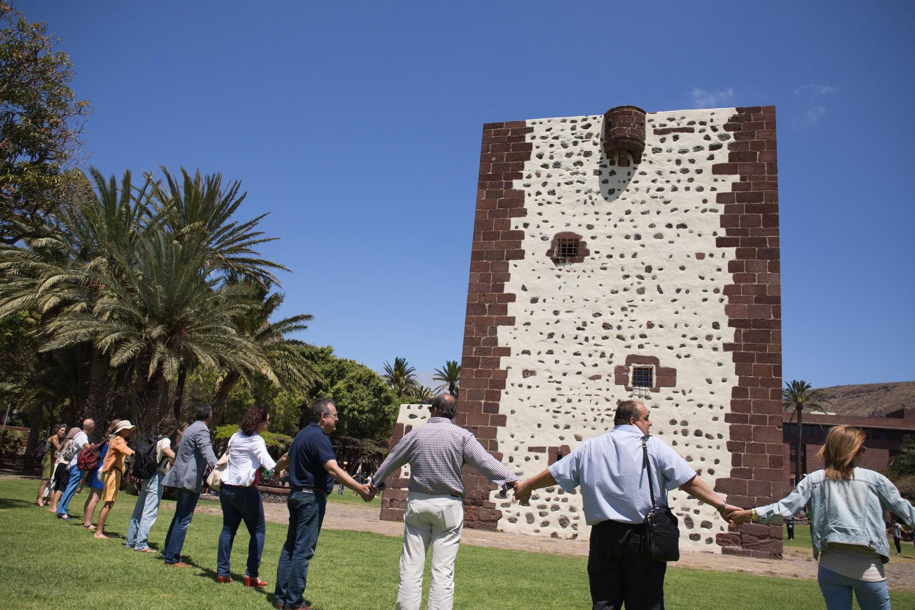 Cadena humana en La Gomera
