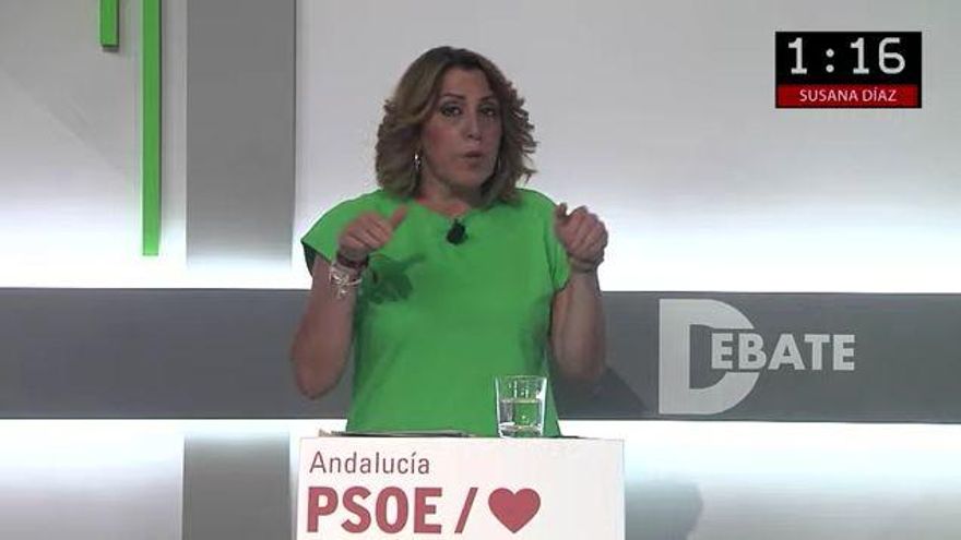 Captura Susana Díaz en el debate de las primarias