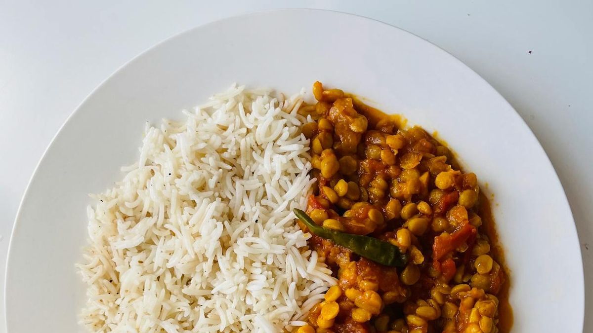 Salteado de verduras con lentejas