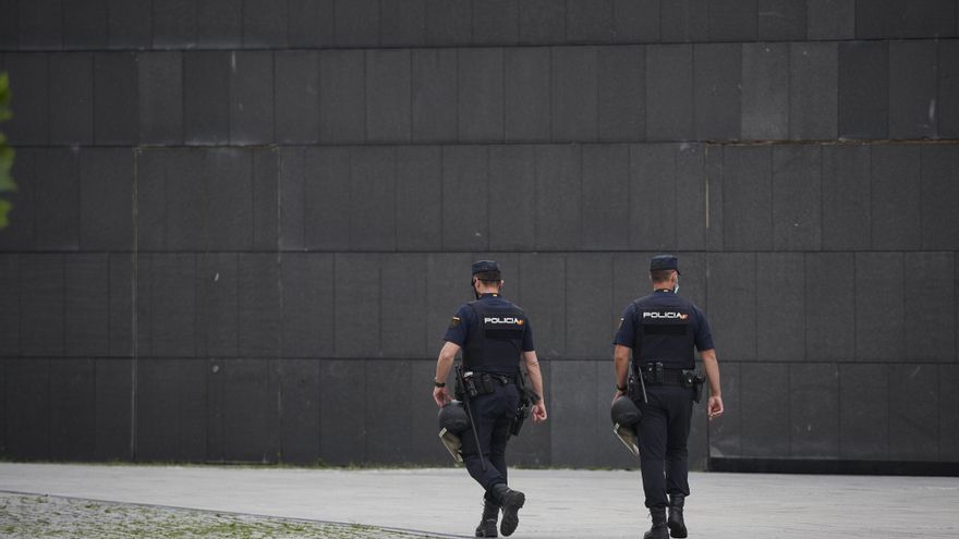 Agentes de la Policía Nacional en Pamplona.