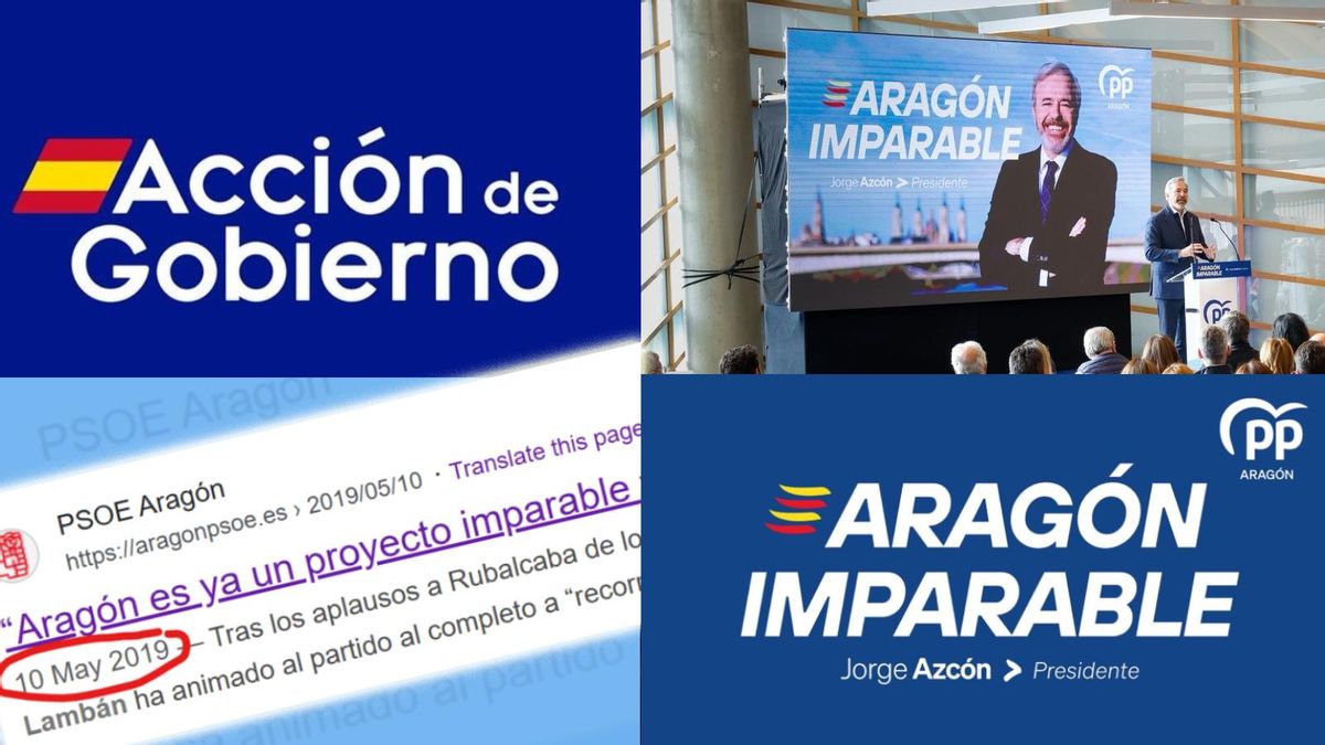 El PP de Aragón se fija en el PSOE para su lema del 8F: emplea una frase de Lambán y una gráfica del Gobierno de Sánchez