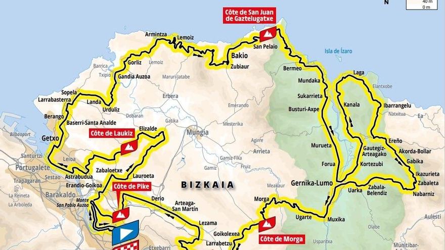 Recorrido de la primera etapa del Tour de Francia 2023.