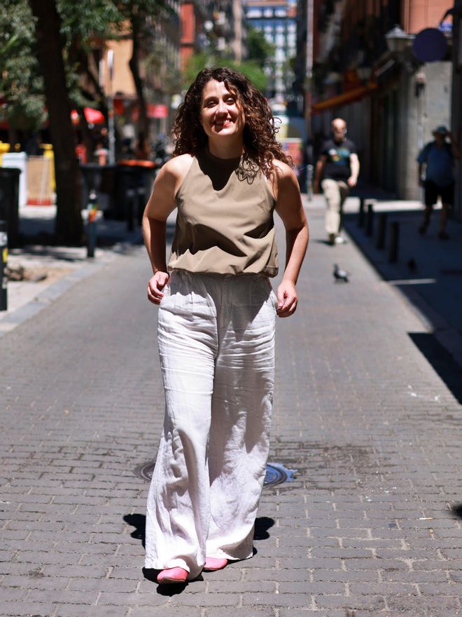 Enma López, este jueves en una calle del centro de Madrid