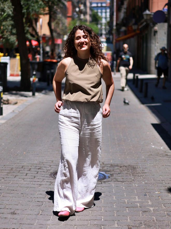 Enma López, este jueves en una calle del centro de Madrid