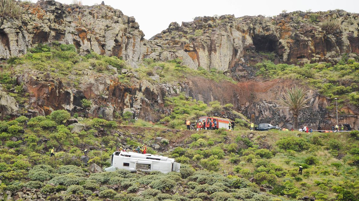 La Guardia Civil baraja un fallo en los frenos como causa del accidente de una guagua turística en La Gomera