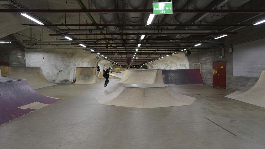 Centro de skate en Kontula, Helsinki, que serviría como refugio en caso de necesidad.
