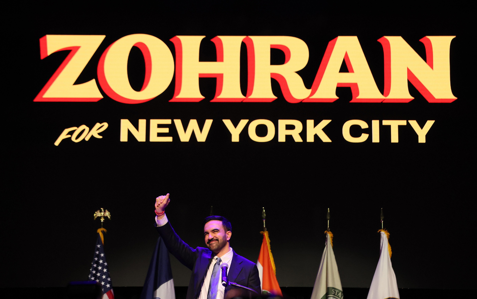 Zohran Mamdani, en su discurso en la fiesta de seguimiento electoral en el Brooklyn Paramount el 4 de noviembre de 2025 en Brooklyn, Nueva York.