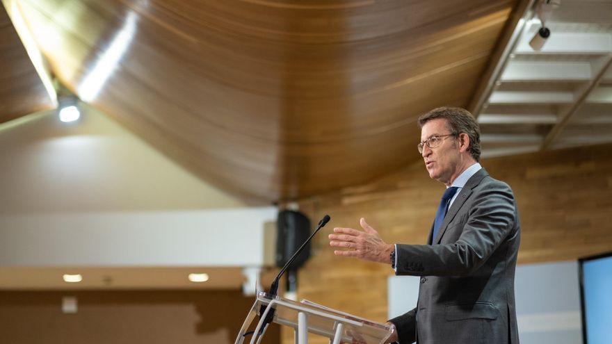 El presidente de la Xunta, Alberto Núñez Feijóo, en la rueda de prensa posterior al Consello de la Xunta