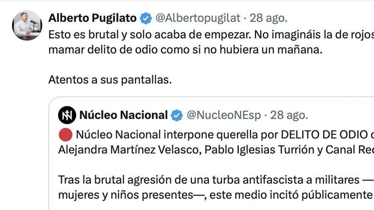 La Fiscalía denuncia al neonazi Alberto Pugilato por instigar al acoso en redes sociales