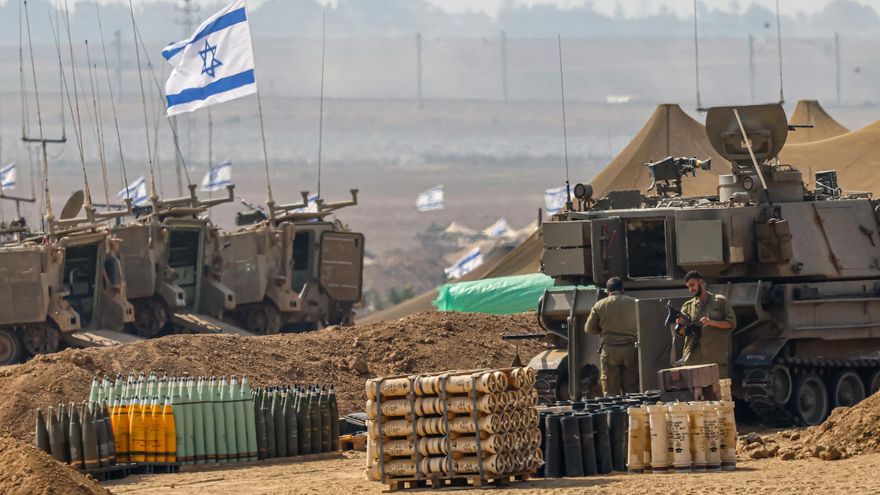 Efectivos del Ejército israelí en la frontera con Gaza.