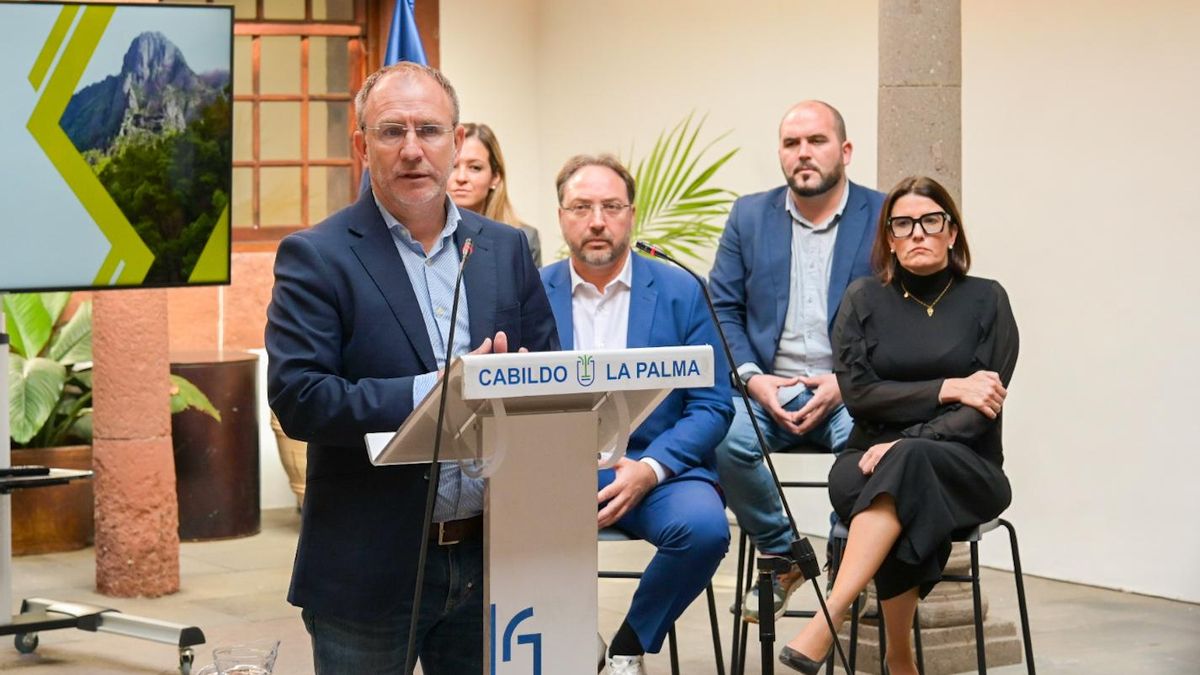 Sergio Rodríguez, presidente del Cabildo de La Palma, este jueves, en la presentación del proyecto de presupuesto de la Corporación insular para 2025.