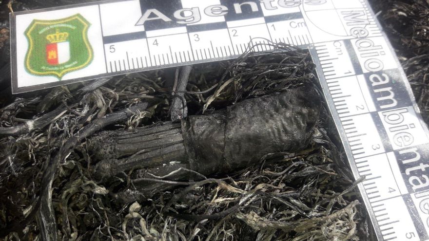 Investigación de vestigios de un incendio: restos de mecha y cerillas