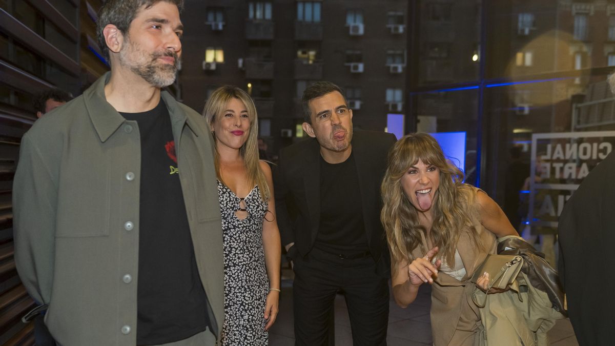 Nacho García, Valeria Ros, Pablo G. Batista y María Gómez  en la fiesta 25 aniversario verTele
