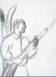 Boceto de un miliciano del Batallón Alpino de Francisco Pérez Mateo