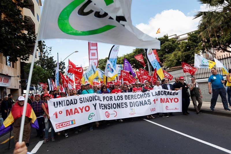 Manifestación de Primero de Mayo en Santa Cruz de Tenerife.