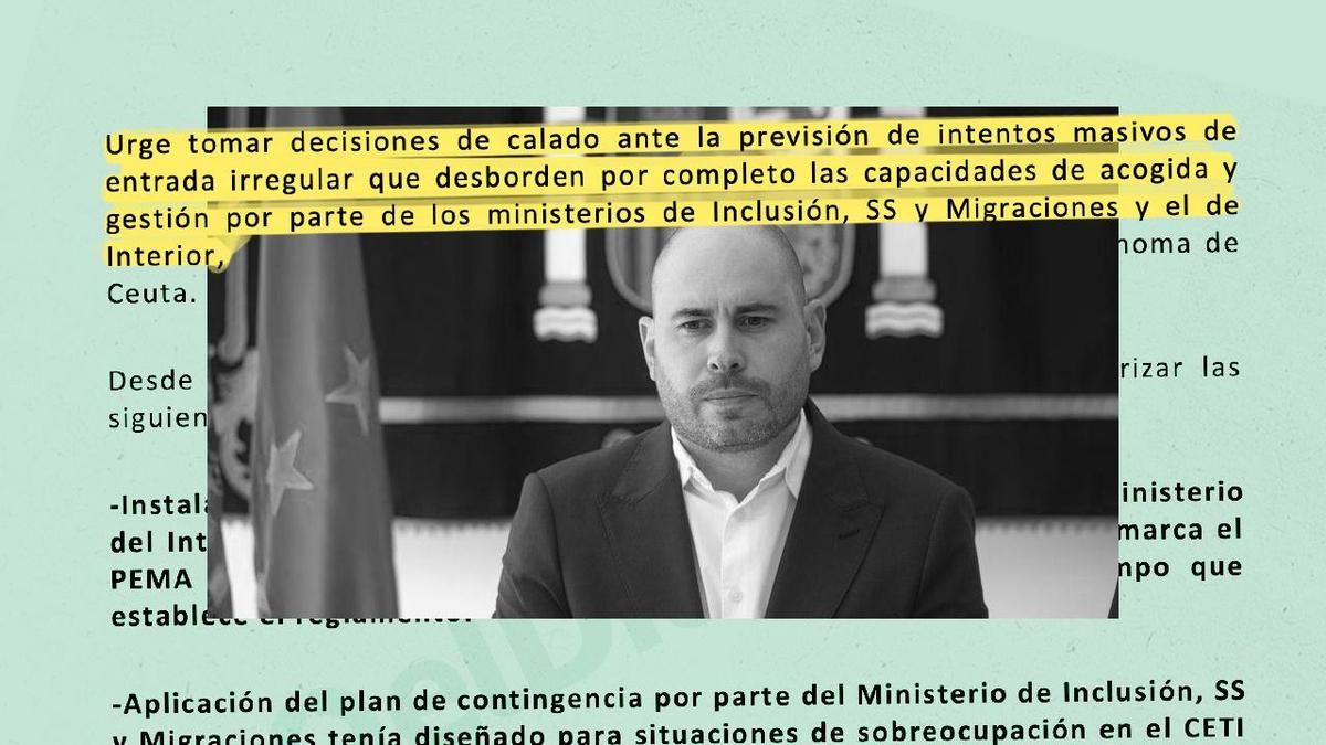 El informe del delegado del Gobierno en Ceuta a Interior: "Urgen decisiones ante la previsión de intentos de entrada masiva"