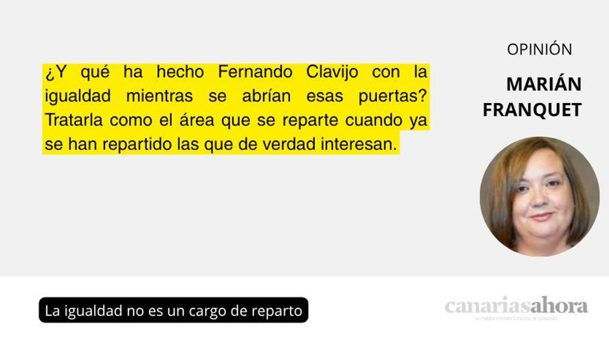 La igualdad no es un cargo de reparto