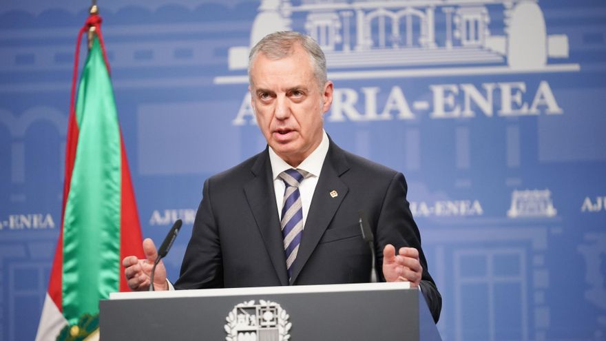 El Lehendakari, Iñigo Urkullu, comparece ante los medios de comunicación, en la sede de Lehendakaritza, a 22 de febrero de 2024, en Vitoria-Gasteiz, Álava