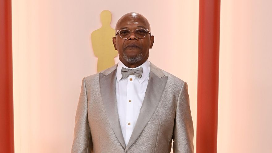 El actor Samuel L. Jackson, en la alfombra roja de los Oscar 2023