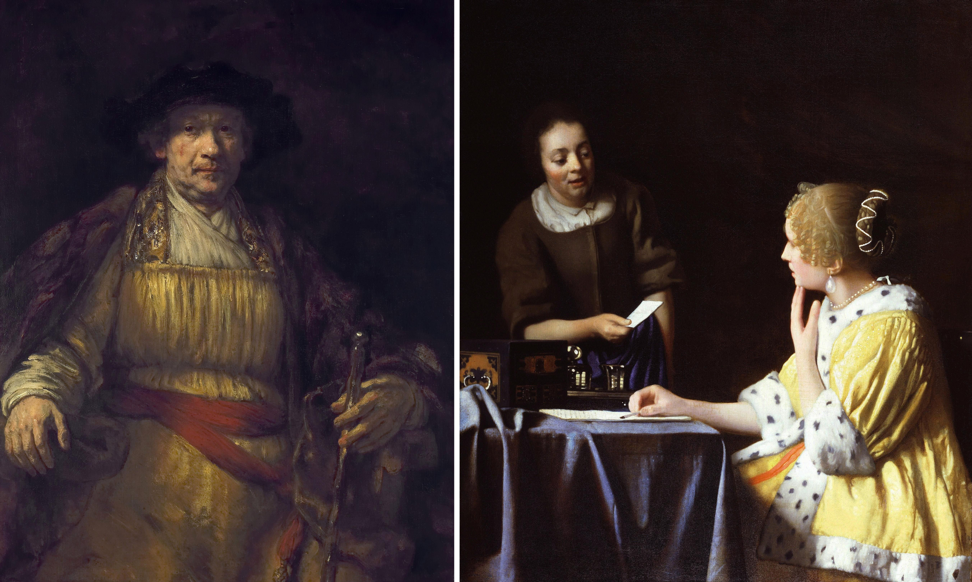 Autorretrato', de Rembrandt y 'Dama con criada y carta', de Vermeer, pertenecientes a The Frick Collection