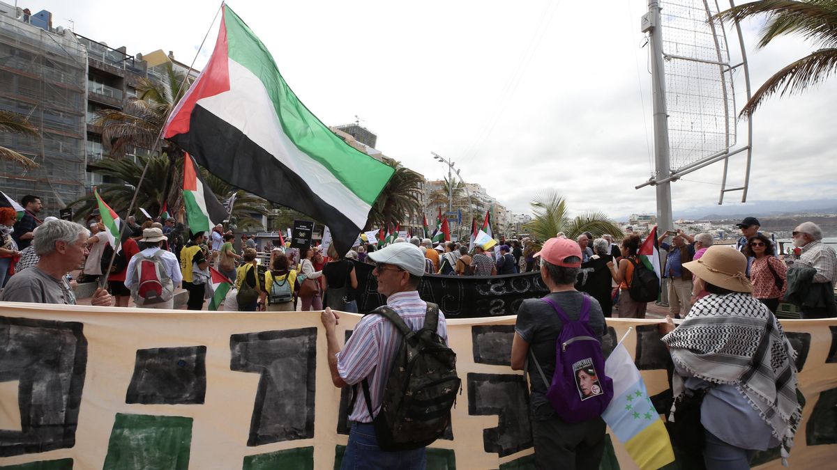 Manifestación en defensa de Palestina en Las Palmas de Gran Canaria, el pasado mes de febrero.