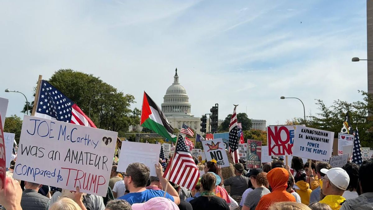 La manifestación 'No kings' de este sábado en Washington DC.