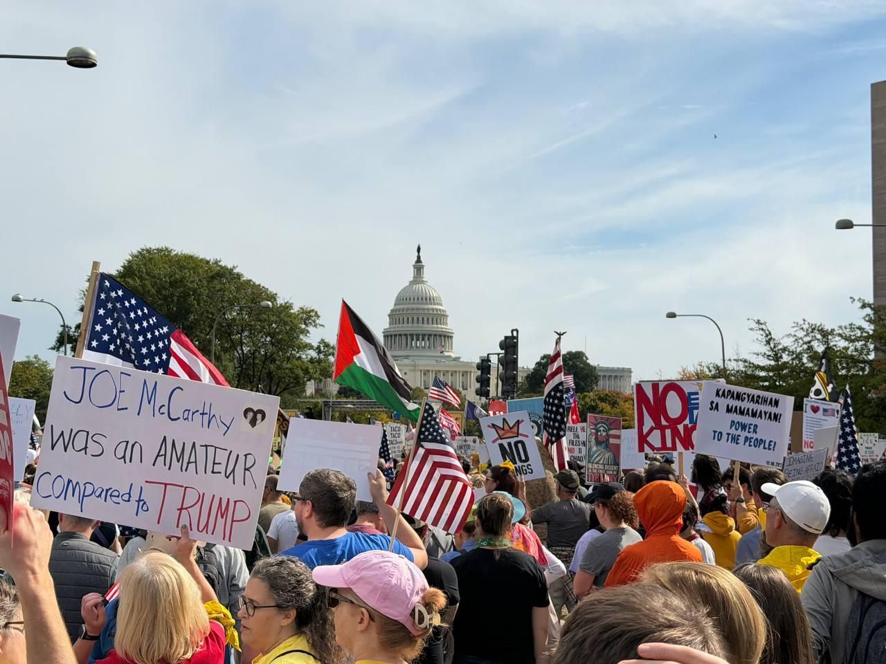 La manifestación 'No kings' de este sábado en Washington DC.
