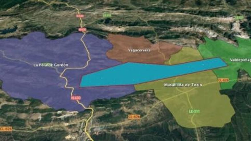 Municipios afectados por el macroproyecto eólico Abano en la Montaña Central Leonesa. // Plataforma por la Defensa de la Montaña Central Leonesa