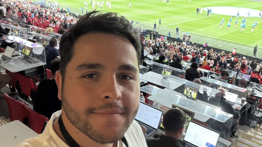 En Wembley, cubriendo el Inglaterra - España de la Nations League