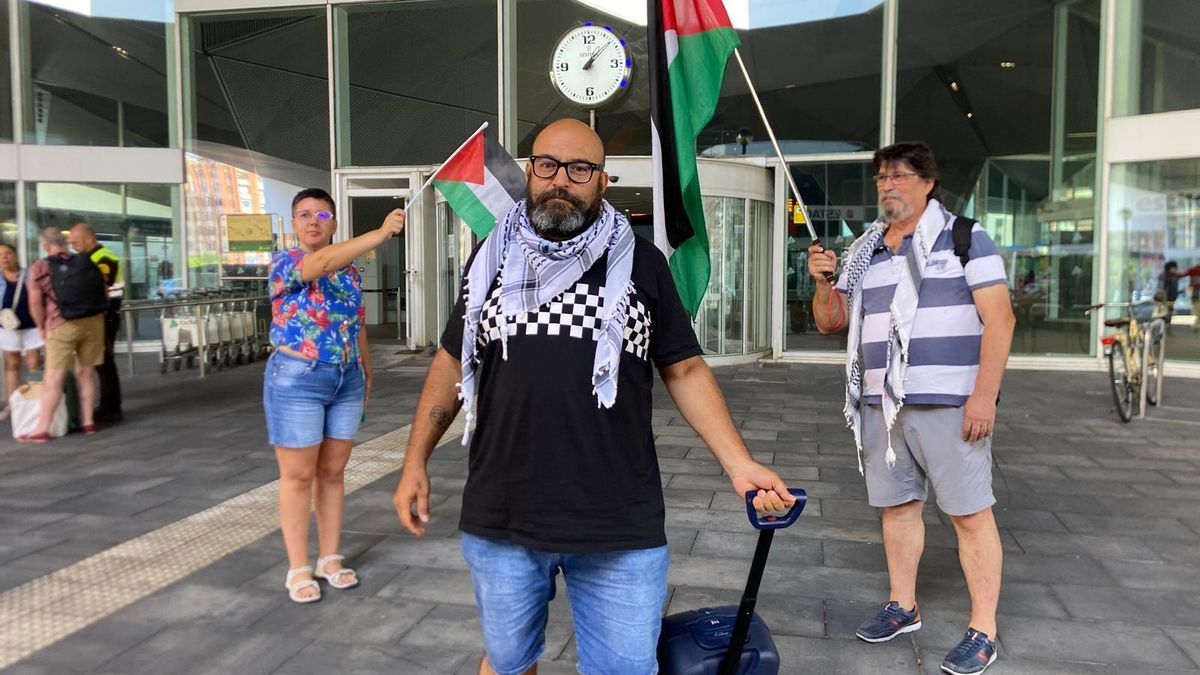 Sergio Toribio a su llegada a Logroño