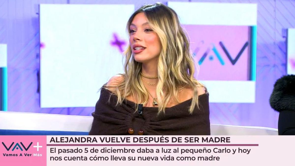 Alejandra Rubio vuelve a Telecinco tras su maternidad y envía un mensaje a Anabel Pantoja: "Me ha tocado mucho"
