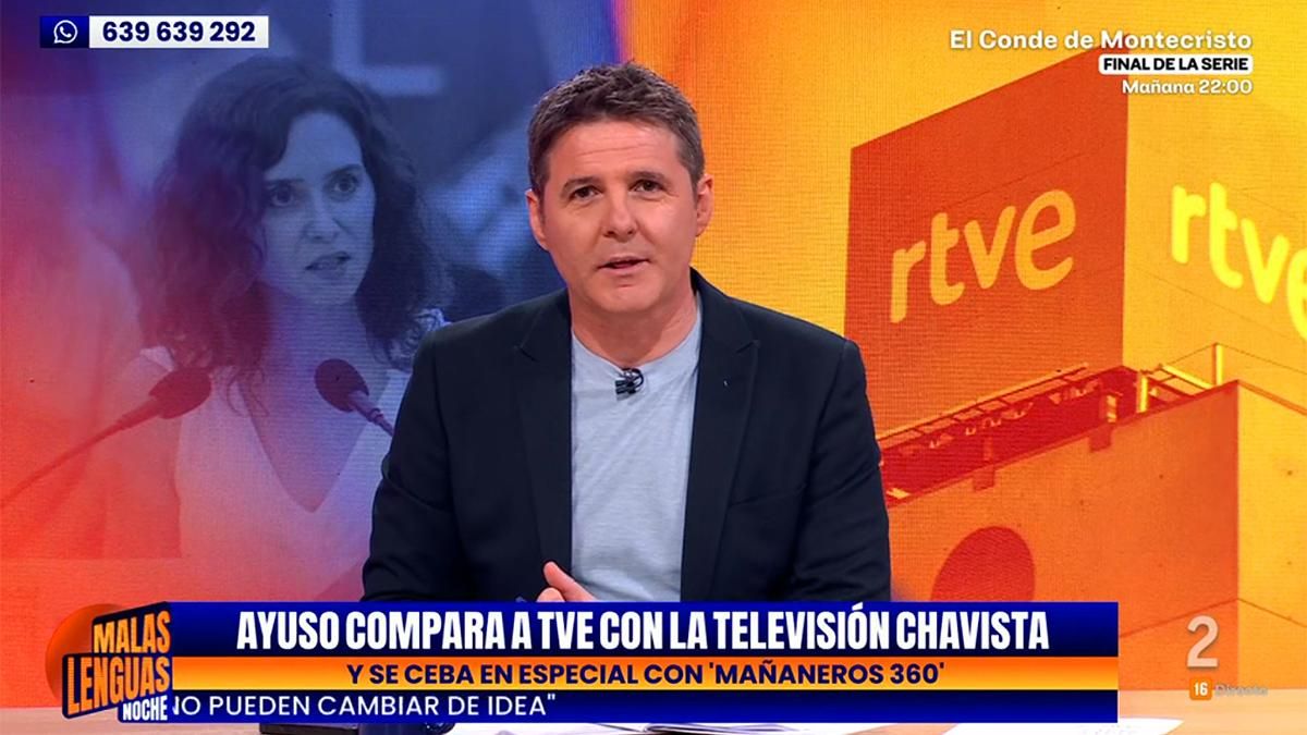 Cintora responde a Ayuso por llamar a RTVE "el canal del régimen": "Lo dice la que anda quitando contertulios porque no son de su cuerda"