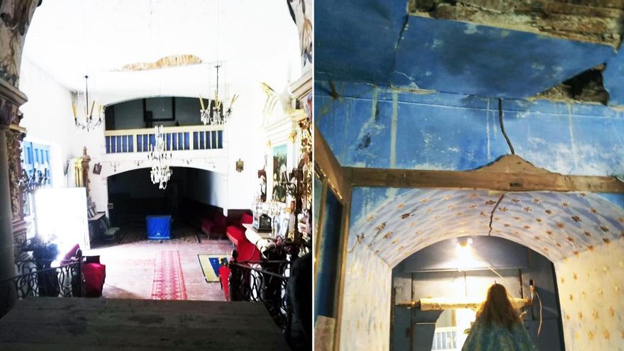 Dos detalles del interior de la iglesia del conjunto monástico.