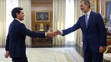 Albert Rivera a su llegada a la ronda de consultas con el rey