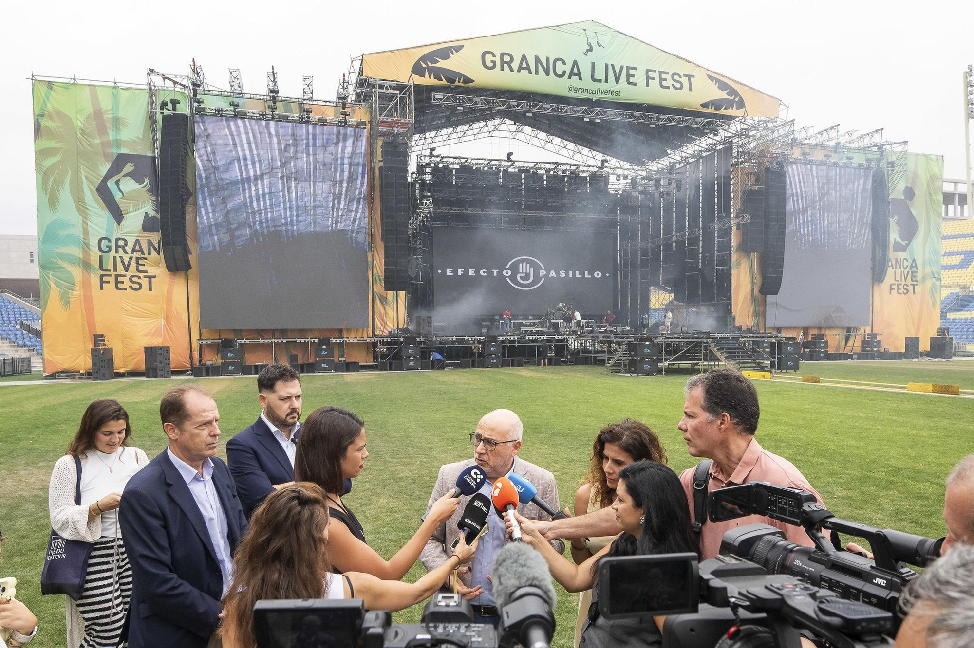 El presidente del Cabildo de Gran Canaria, Antonio Morales, atiende a los medios en la presentación de la cuarta edición del Granca Live Fest.