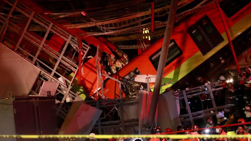 Al menos 15 muertos y 70 heridos deja el desplome de una via elevada del metro en Ciudad de México